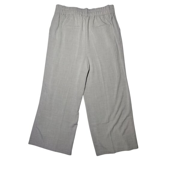Haver And Blair Light Gray Wide Leg Cropped High Rise Pleated Dress Pants M - Picture 2 of 8